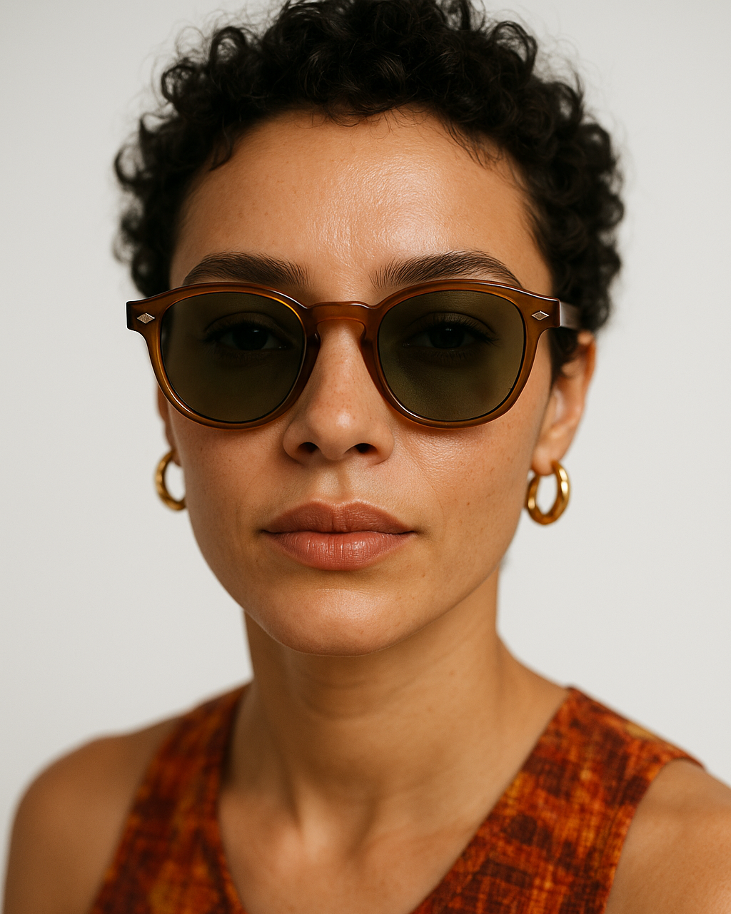 Female Model wears Cali Golden