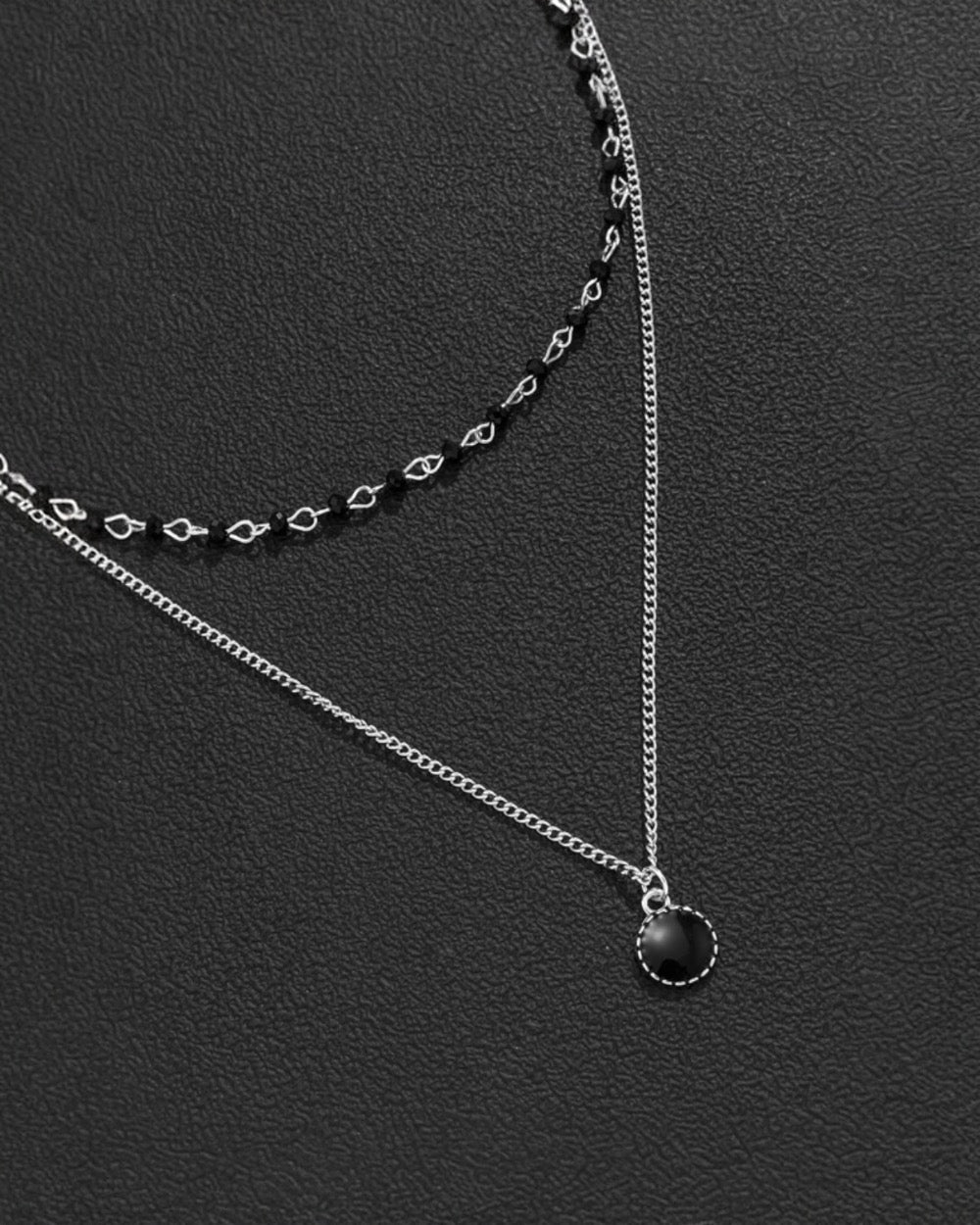 Obsidian - Stainless Steel Necklace