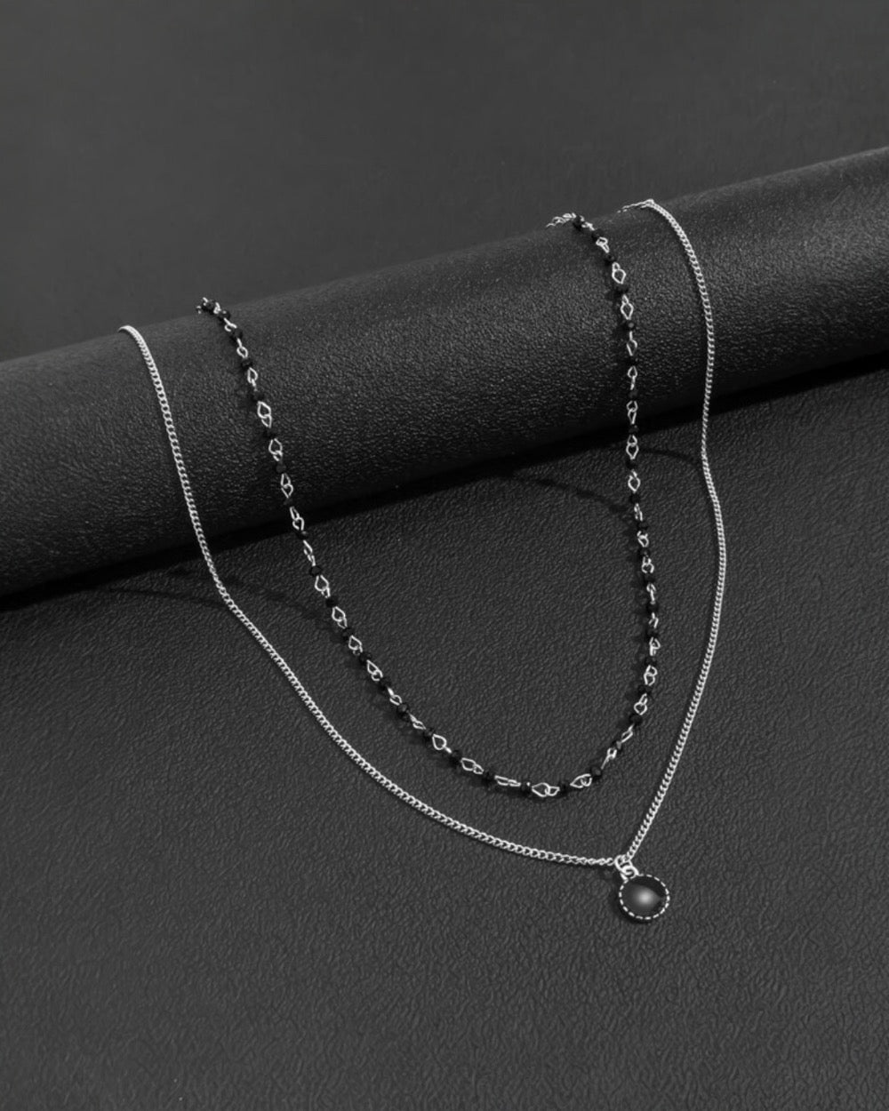 Obsidian - Stainless Steel Necklace