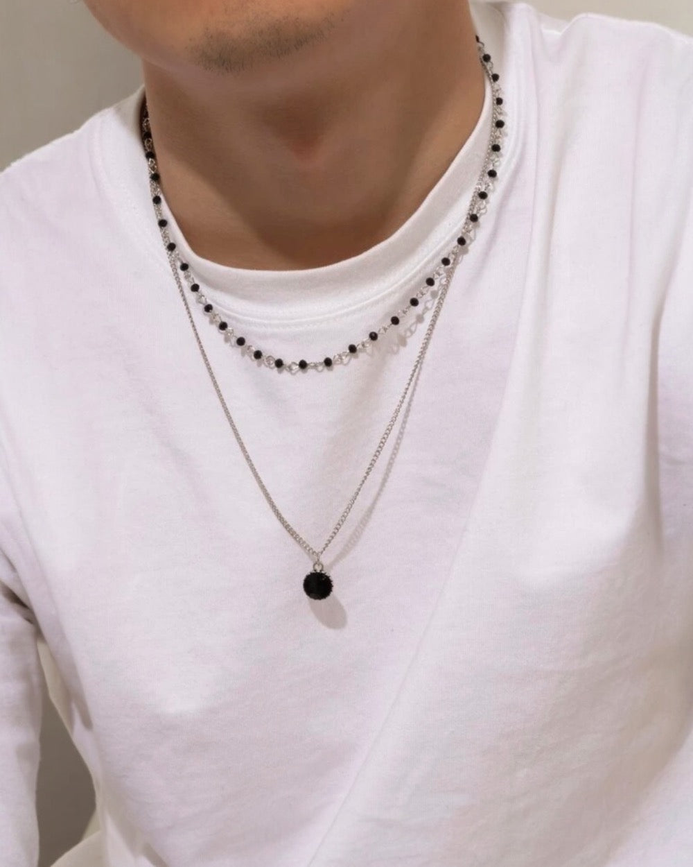 Obsidian - Stainless Steel Necklace